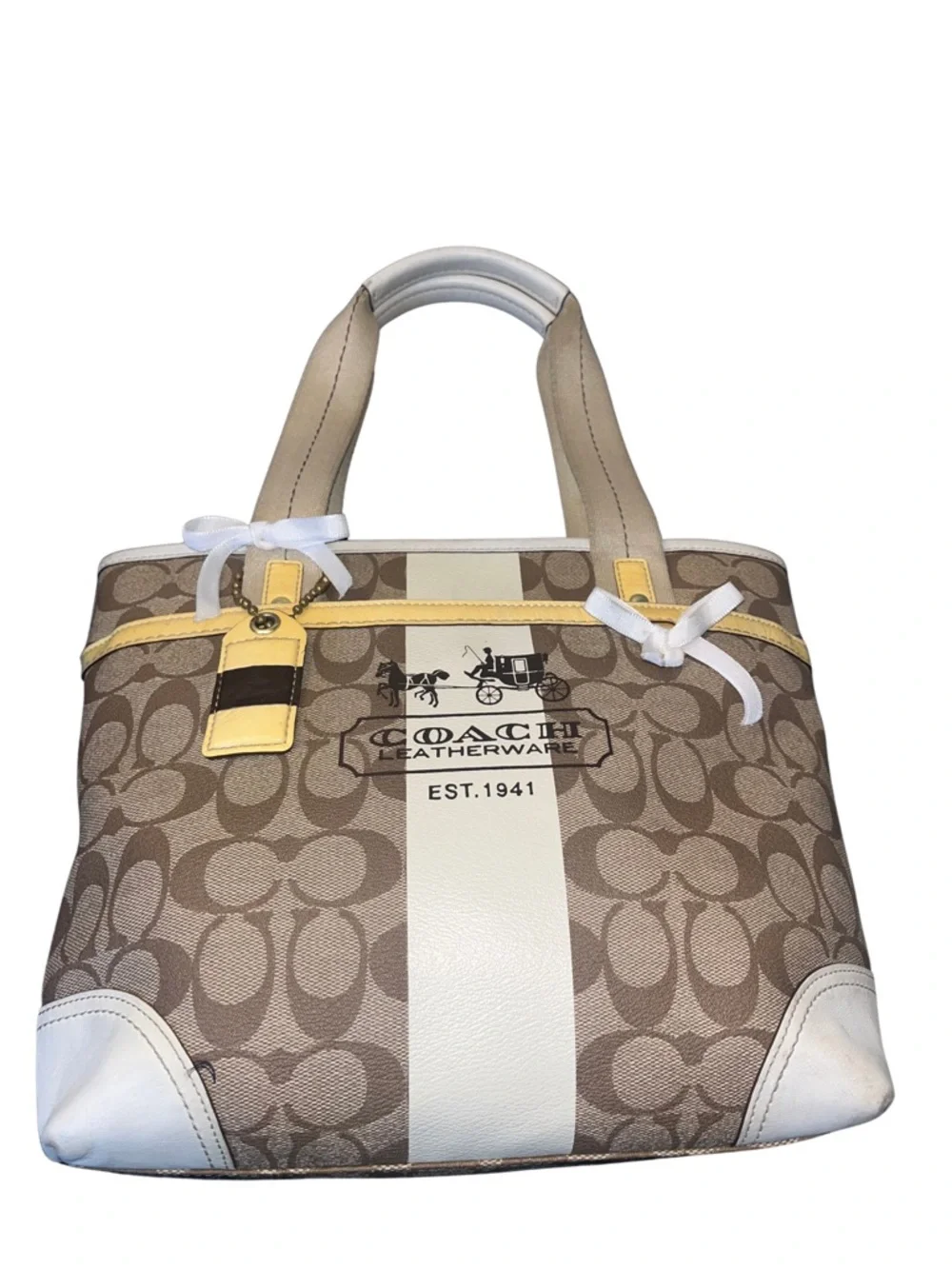 Coach Heritage Stripe Tote - Picture 4 of 17